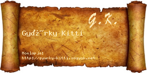 Gyürky Kitti névjegykártya