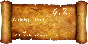 Gyürky Kitti névjegykártya